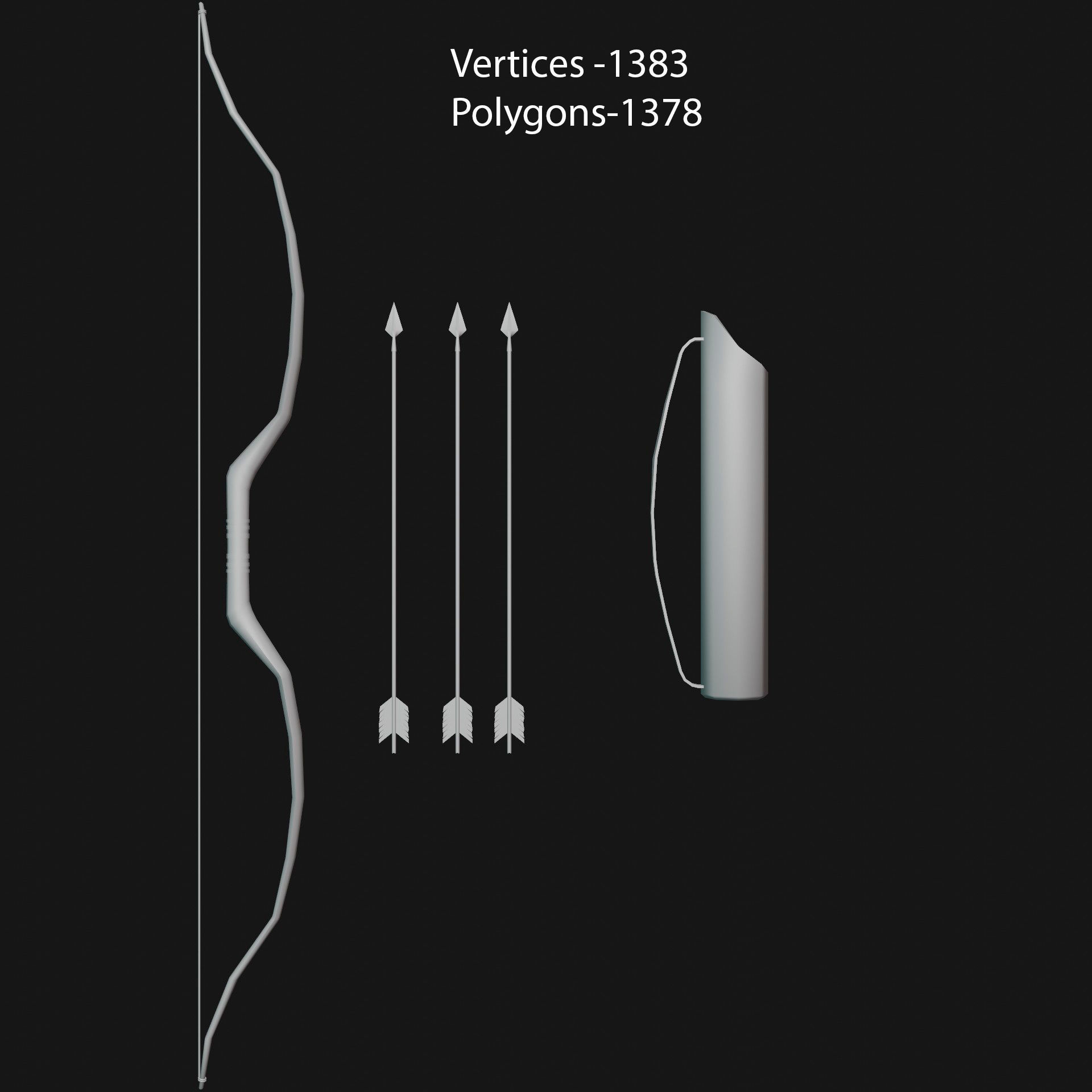 LowPoly Medieval Weapons Pack Low-poly 3D model_4