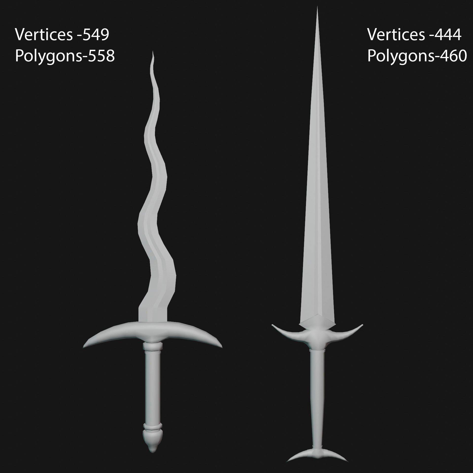 LowPoly Medieval Weapons Pack Low-poly 3D model_6