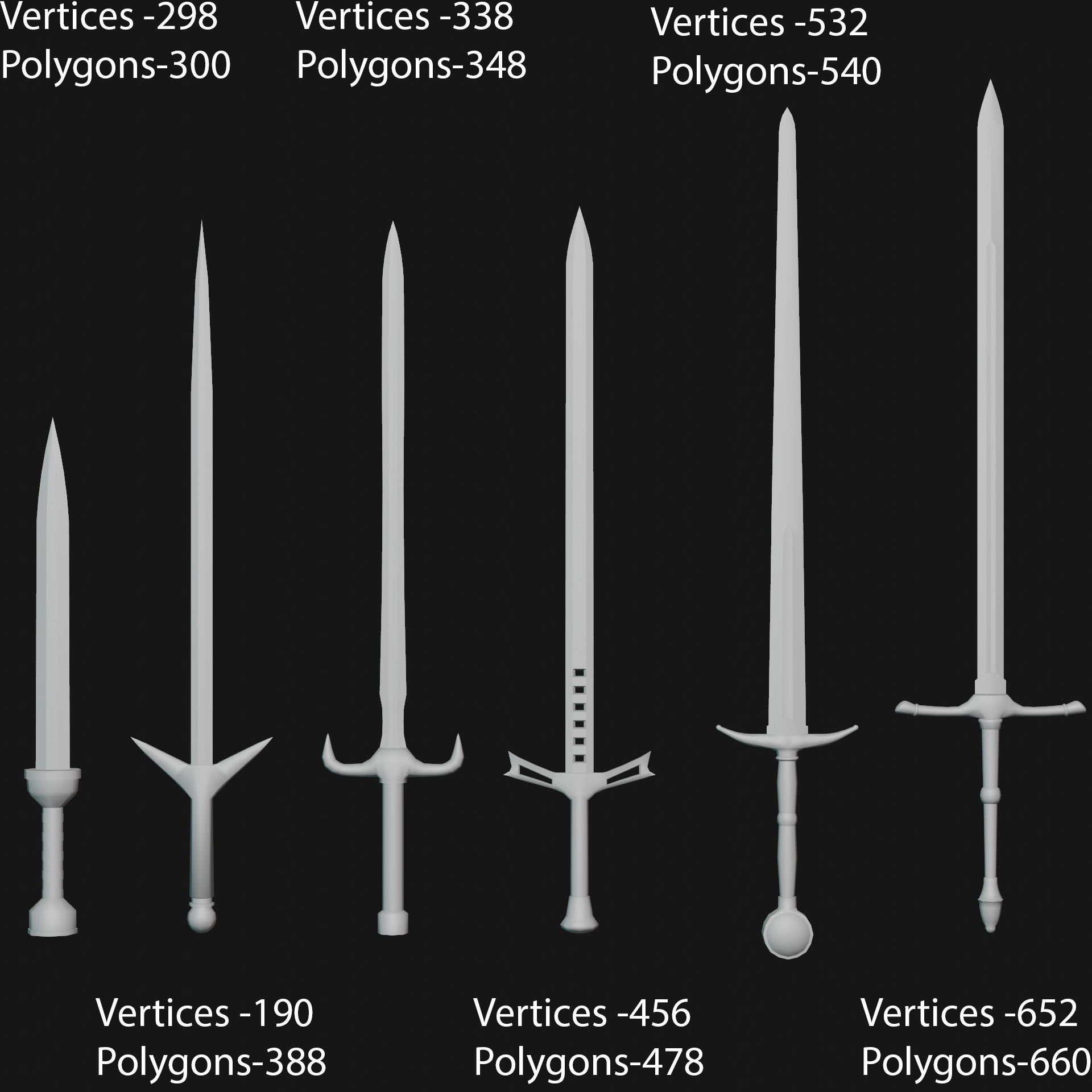 LowPoly Medieval Weapons Pack Low-poly 3D model_14