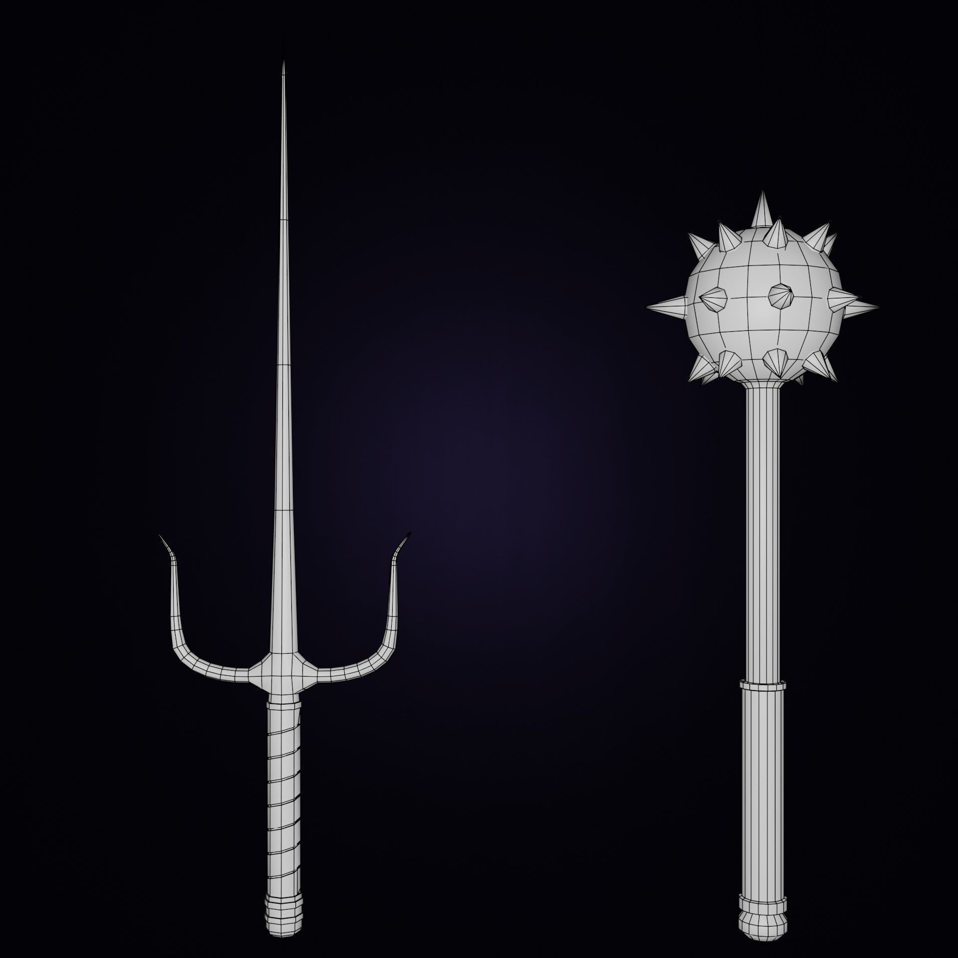 LowPoly Medieval Weapons Pack Low-poly 3D model_7