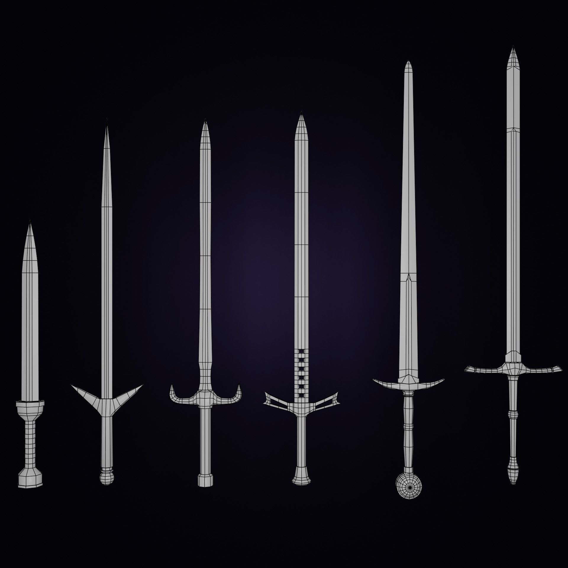 LowPoly Medieval Weapons Pack Low-poly 3D model_13