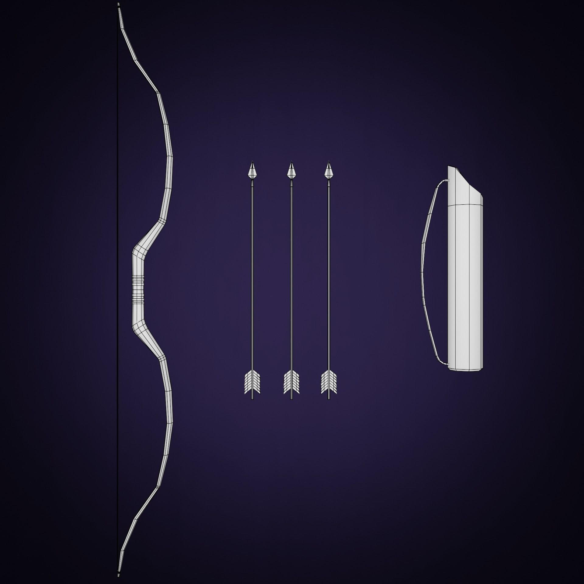 LowPoly Medieval Weapons Pack Low-poly 3D model_3