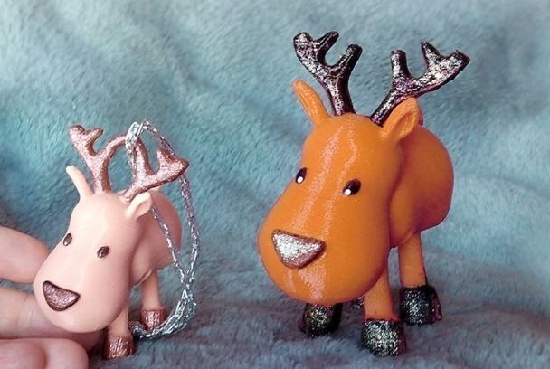 Reindeer 3D and necklace 3D print model_4