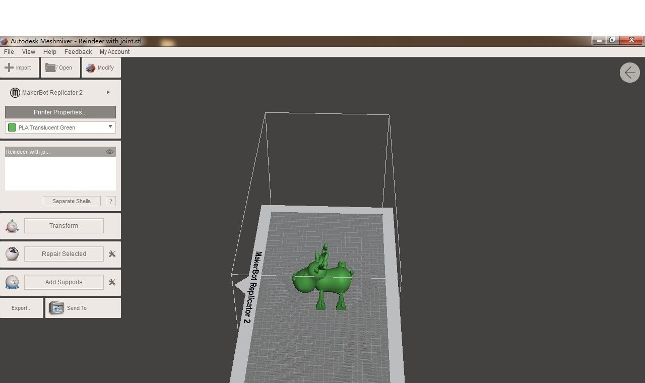 Reindeer 3D and necklace 3D print model_3