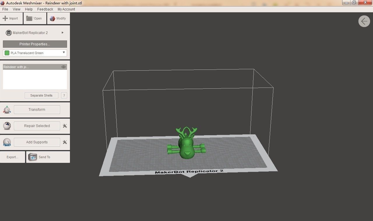 Reindeer 3D and necklace 3D print model_1