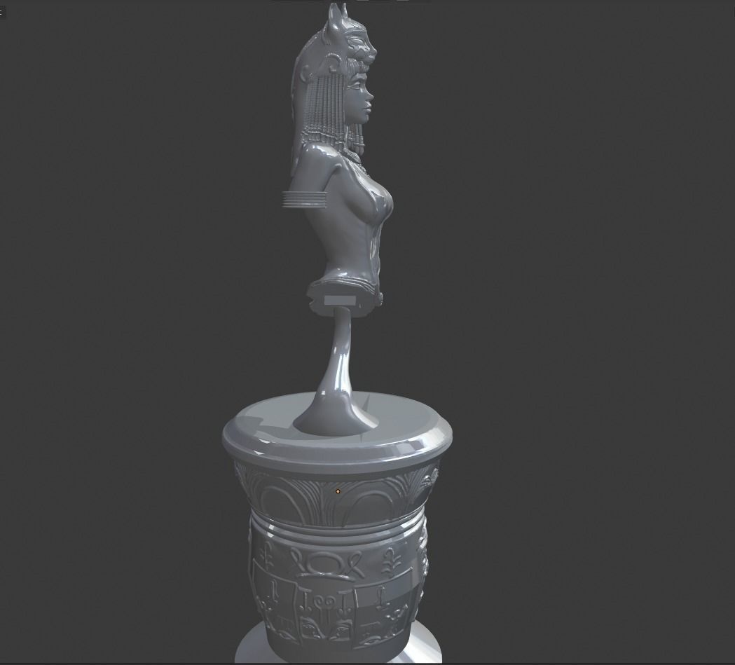 Egyptian cleopatra Bust 3D print model_2