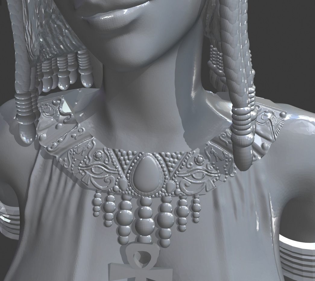 Egyptian cleopatra Bust 3D print model_4