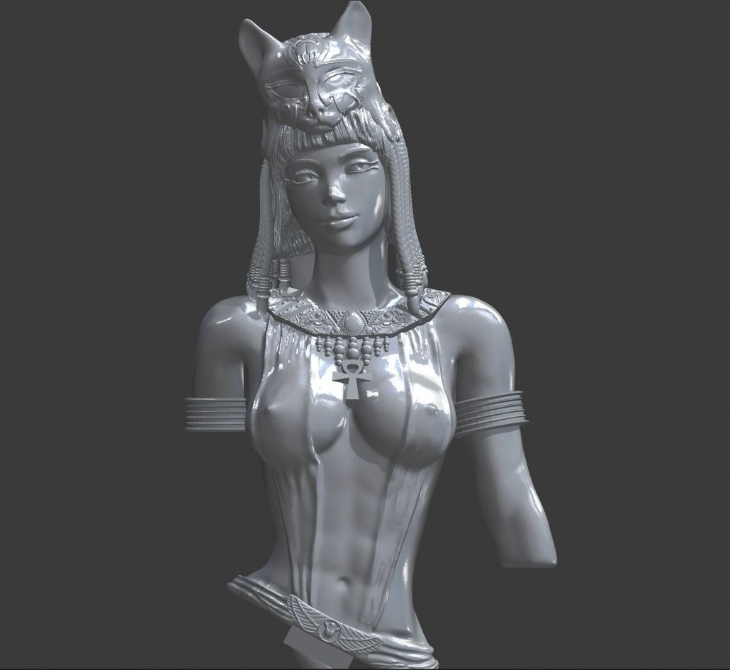 Egyptian cleopatra Bust 3D print model_1