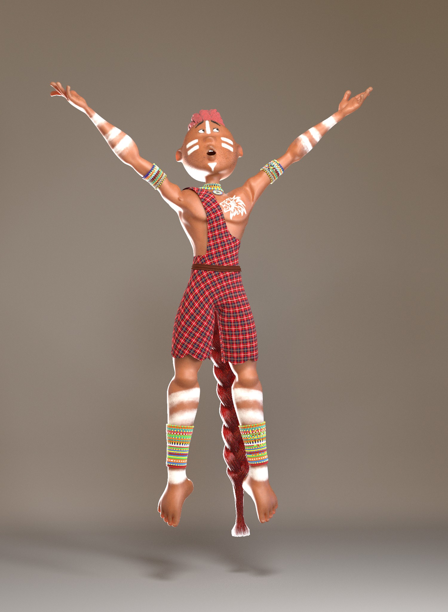 Maasai Male Character Rig 3D model_5