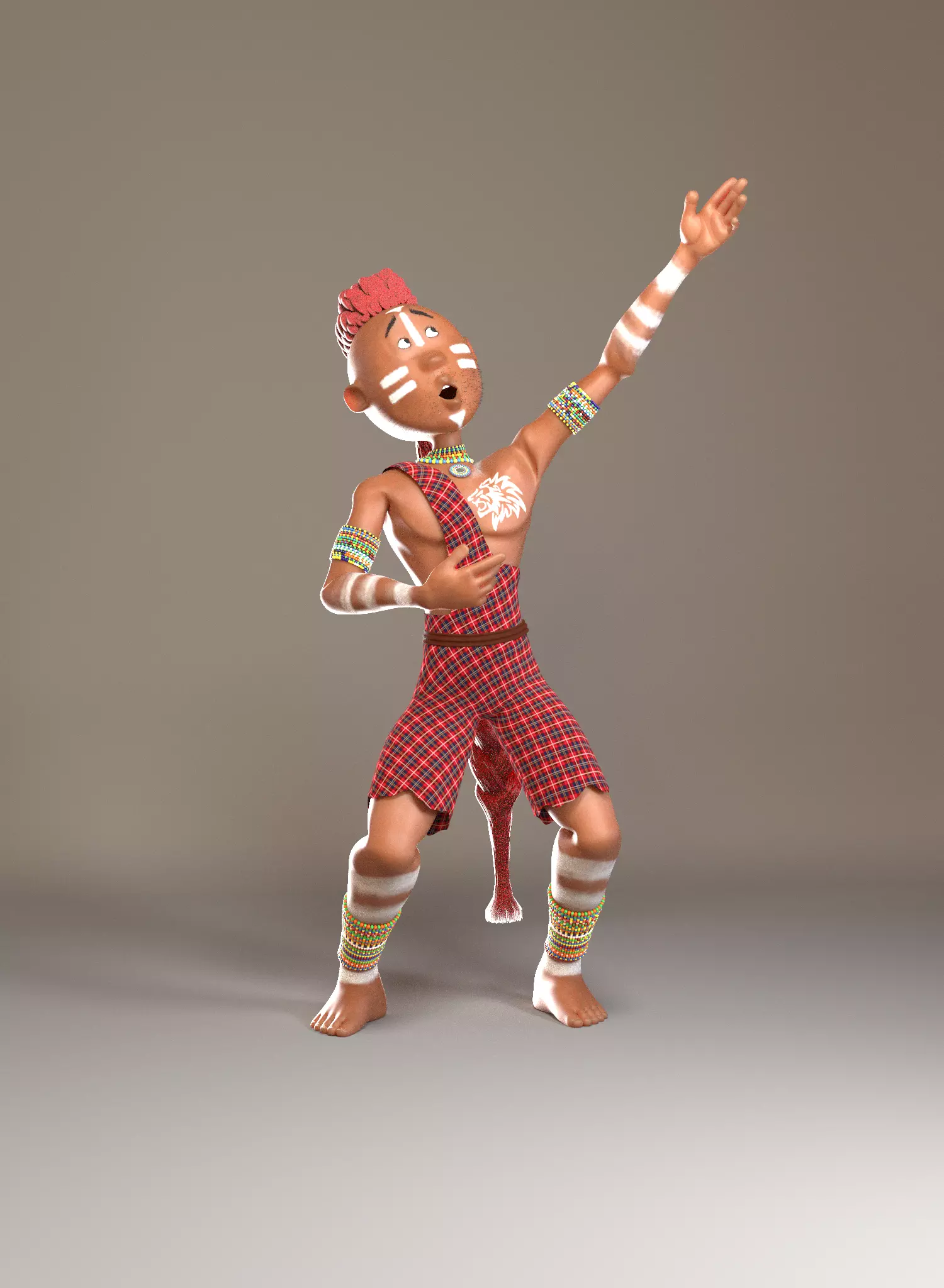 Maasai Male Character Rig 3D model_0