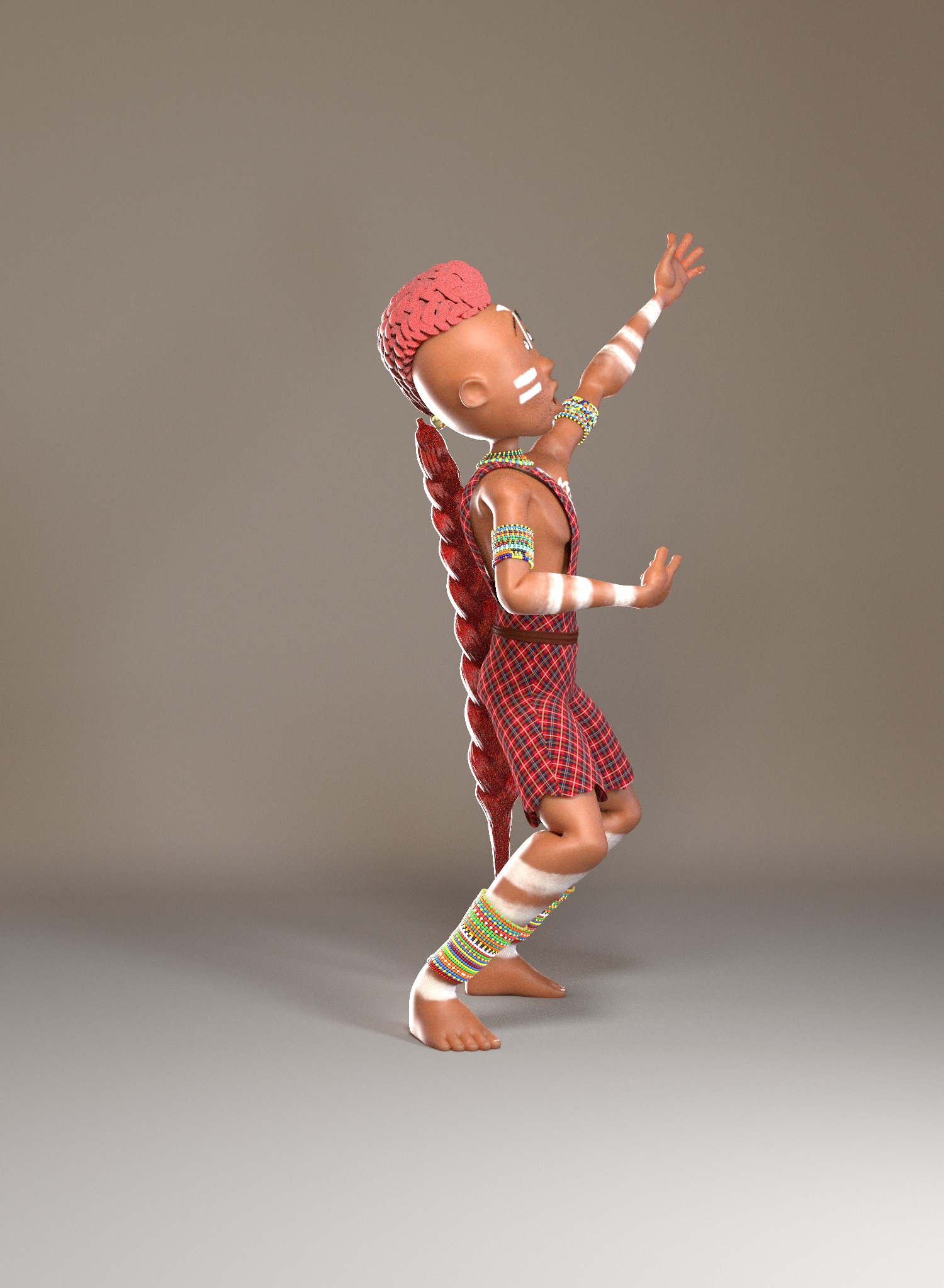Maasai Male Character Rig 3D model_4