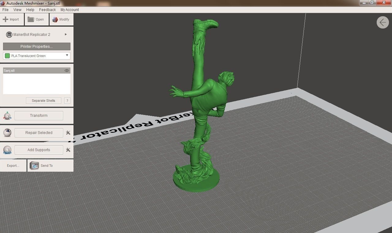 Sanj statue in computer screen 3D print model_2