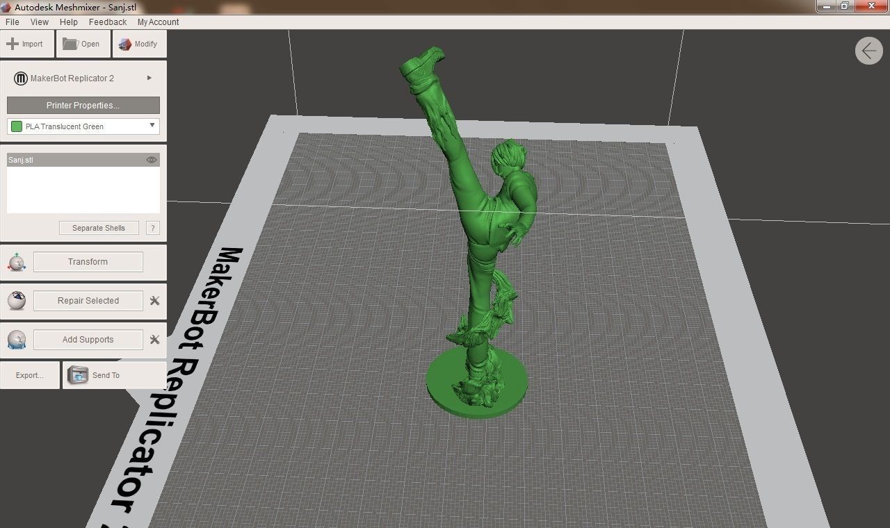 Sanj statue in computer screen 3D print model_3