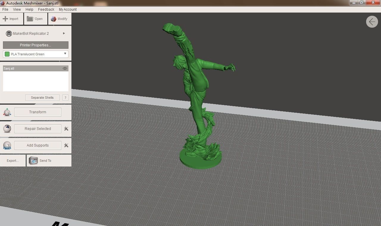 Sanj statue in computer screen 3D print model_1