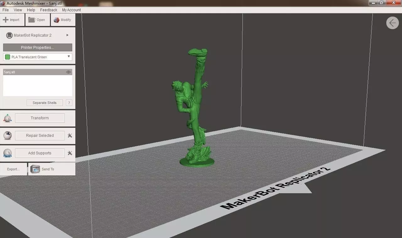 Sanj statue in computer screen 3D print model_0