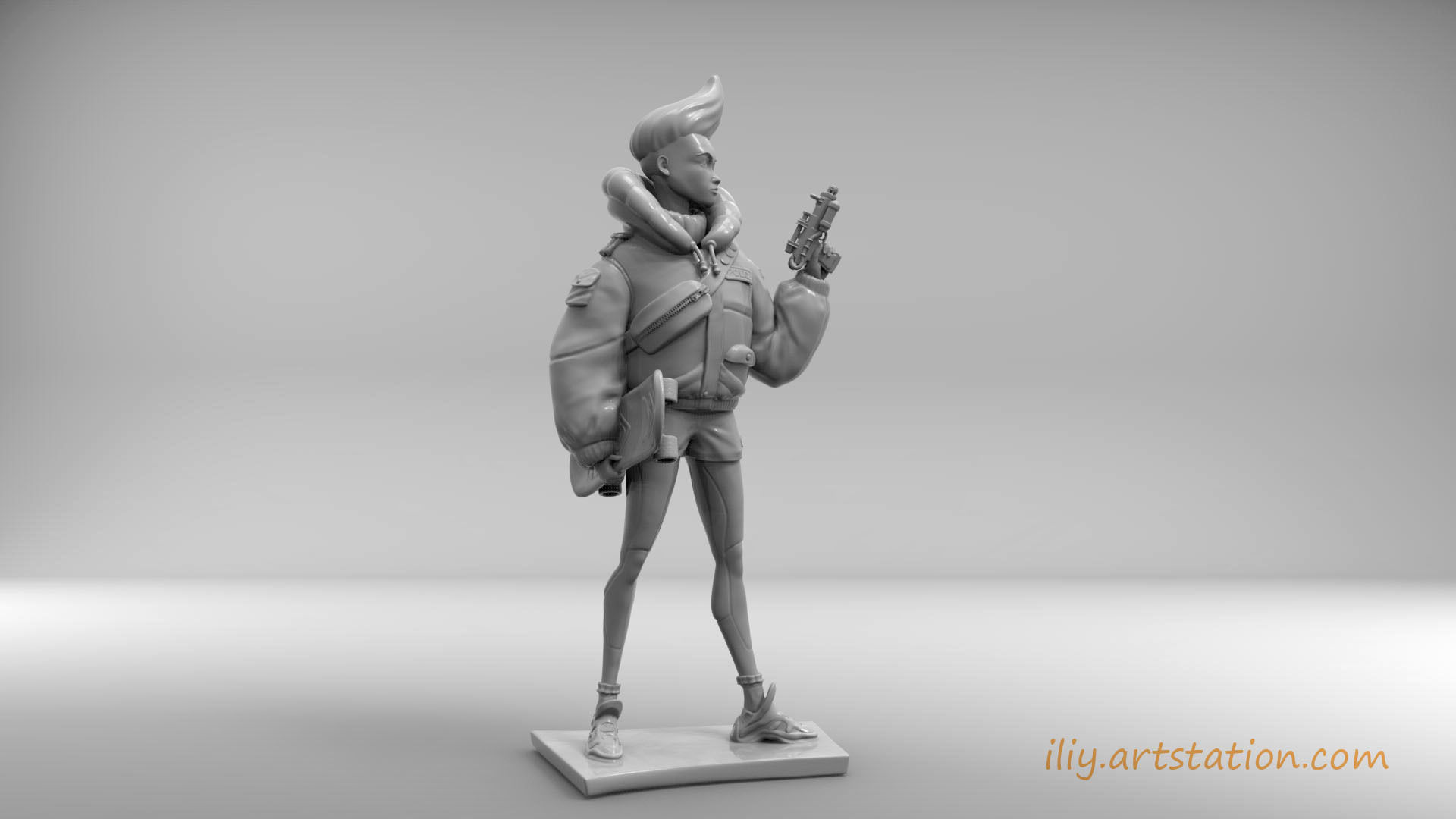 Police Girl 3D print model_5