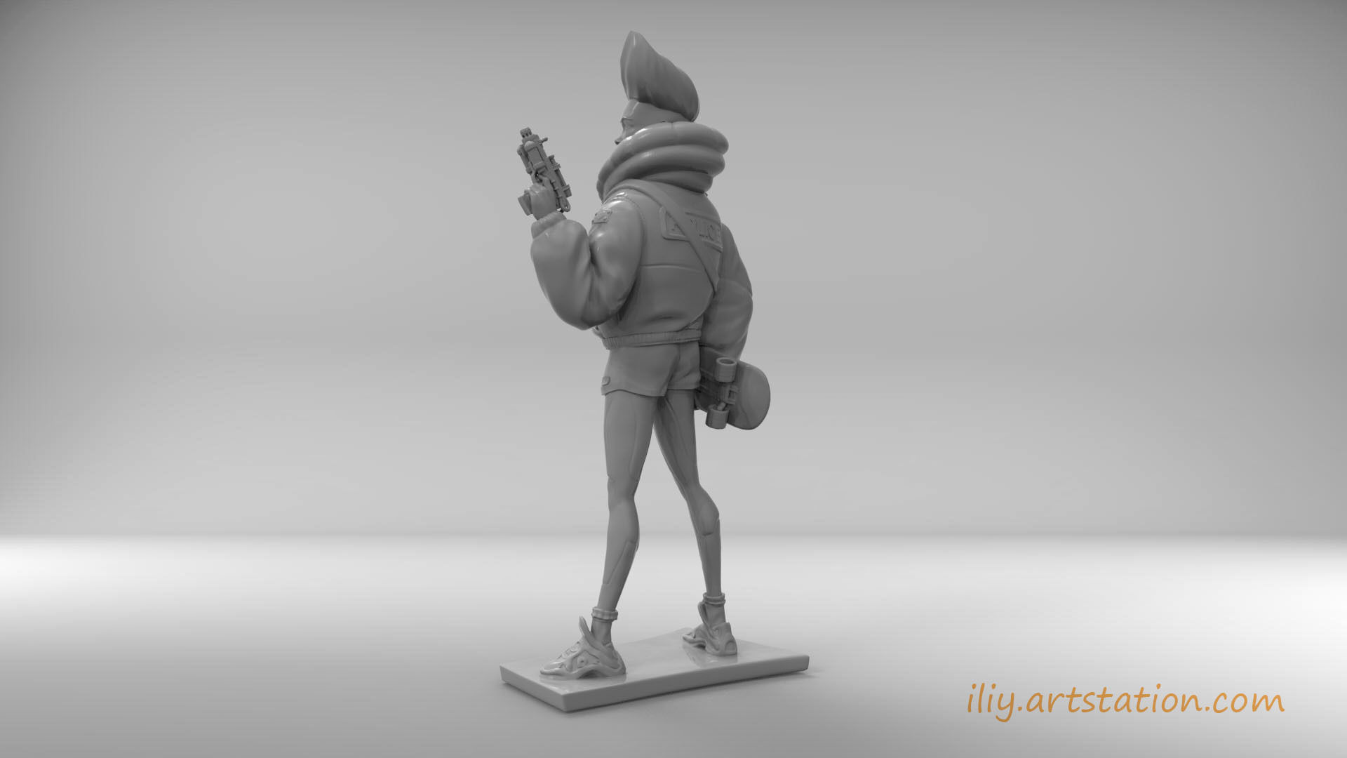 Police Girl 3D print model_8