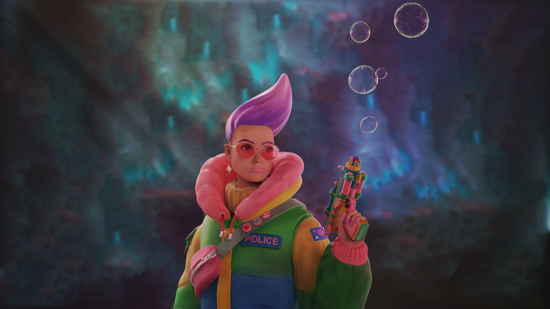 Police Girl 3D print model_2