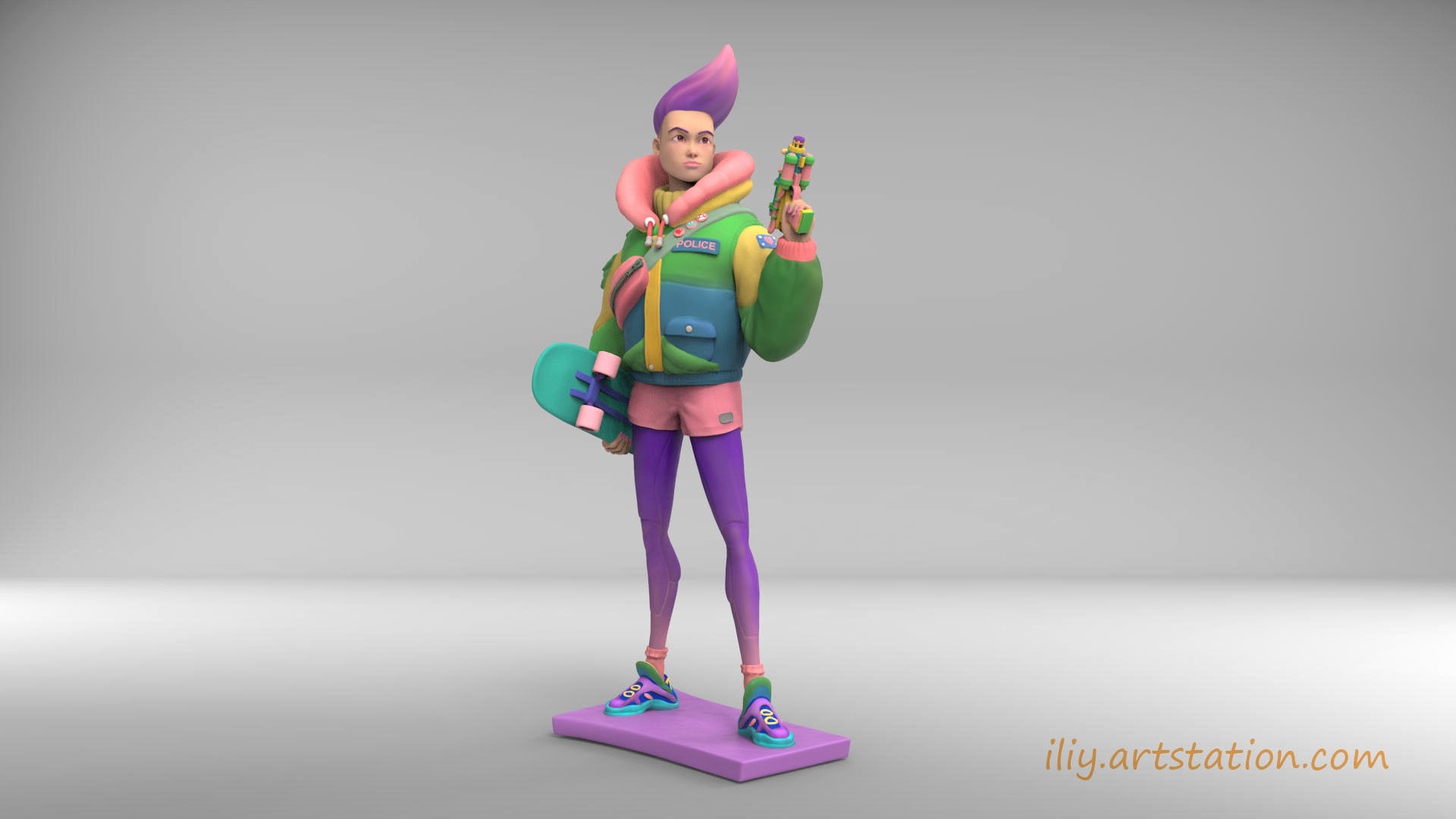 Police Girl 3D print model_1