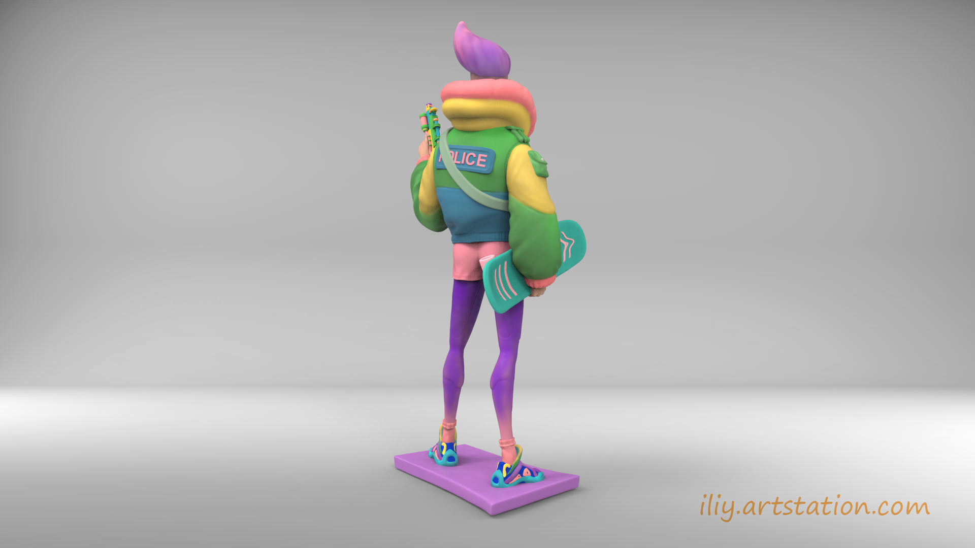 Police Girl 3D print model_6