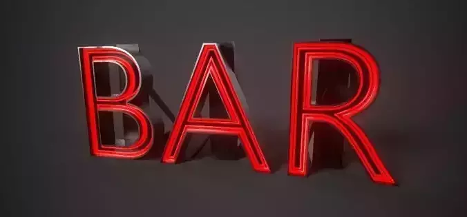 Bar Neon sign PBR