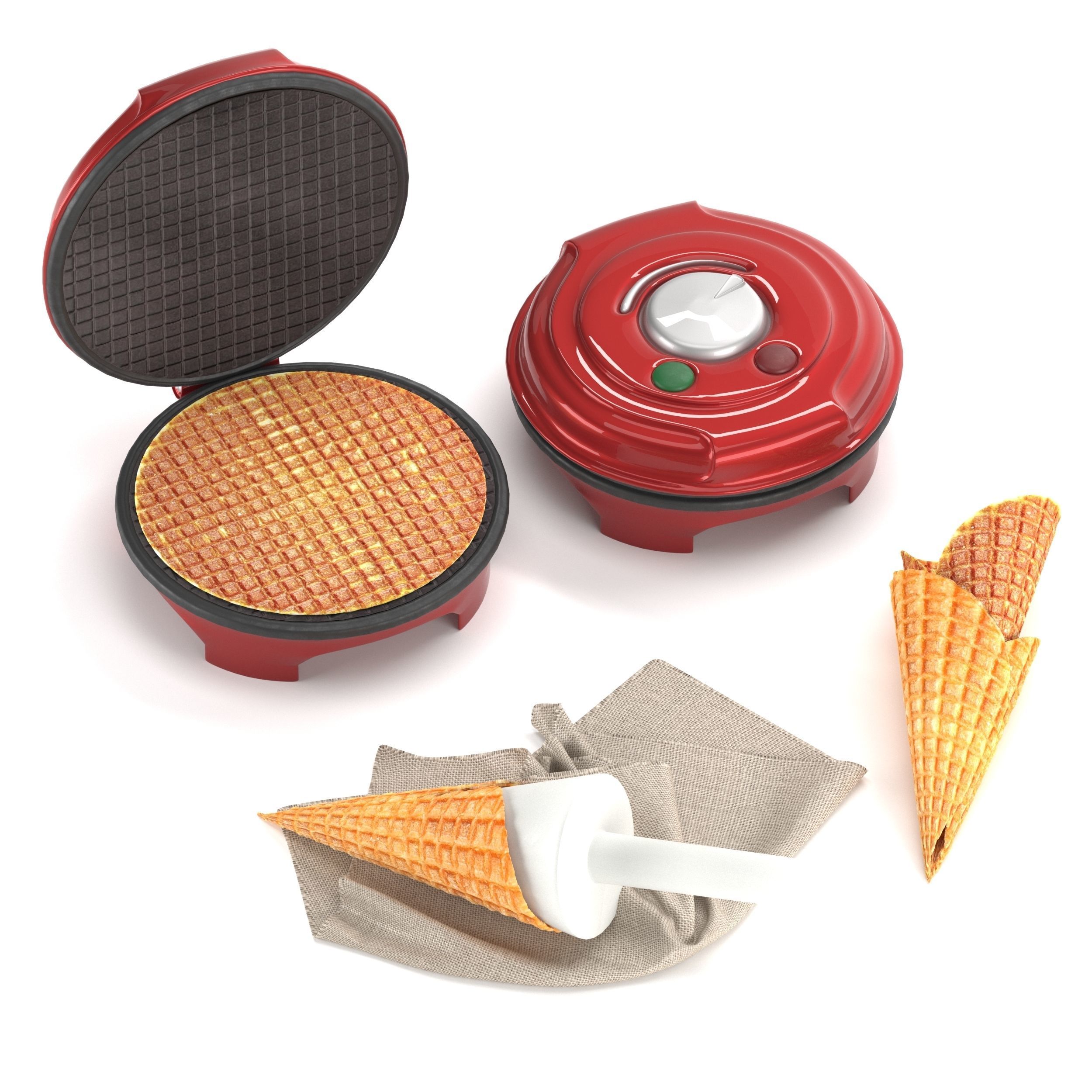 Waffle maker 3D model_1