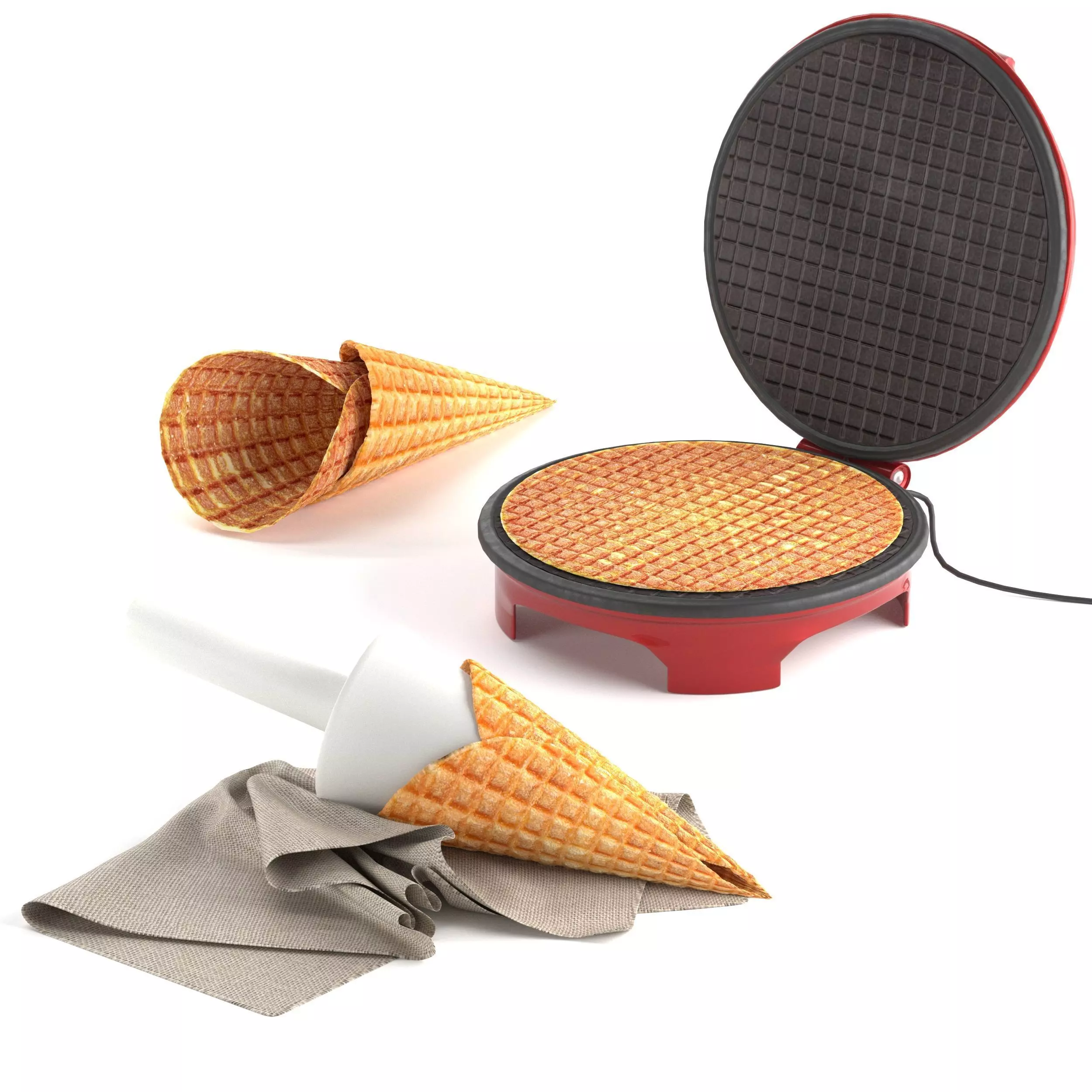 Waffle maker 3D model_0