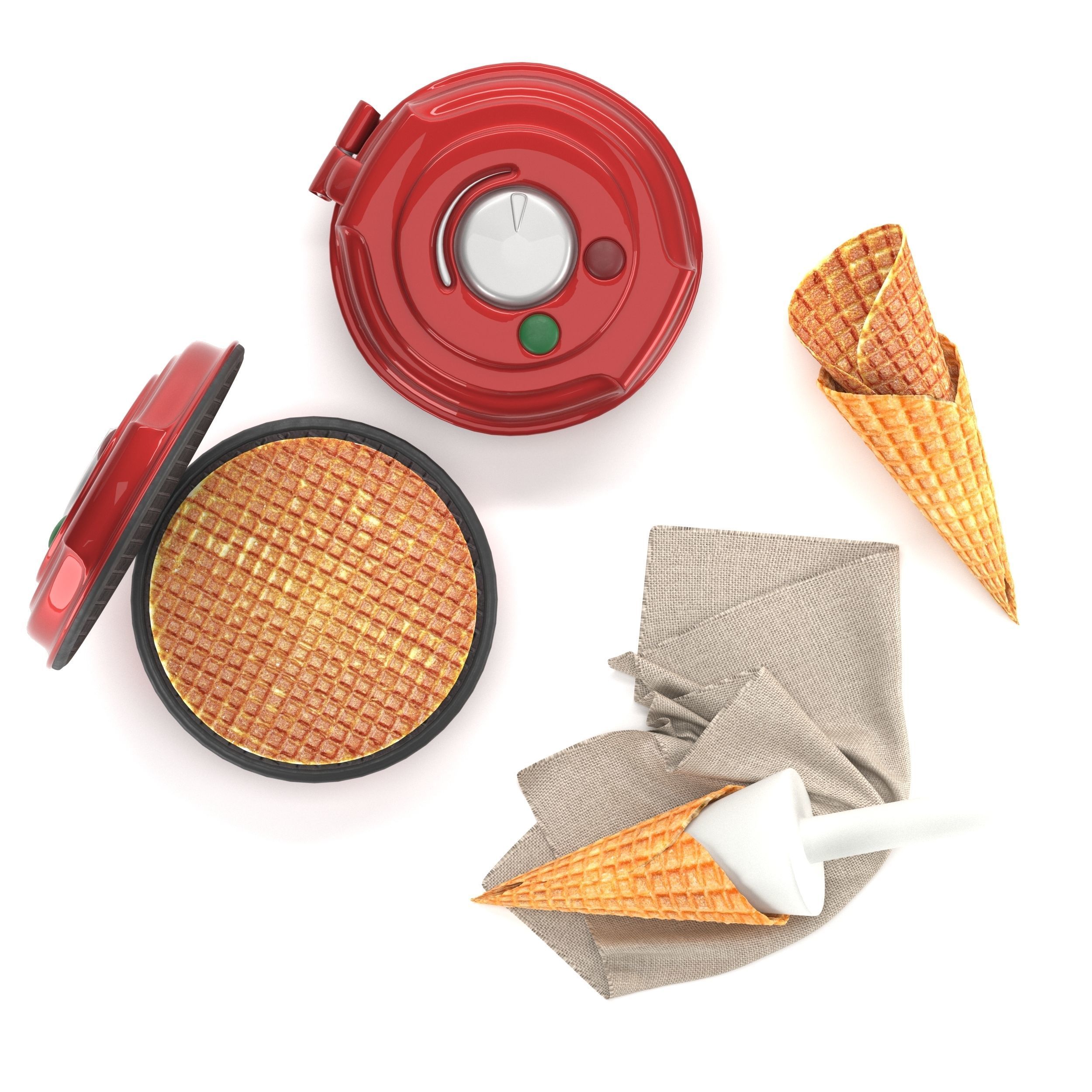 Waffle maker 3D model_18