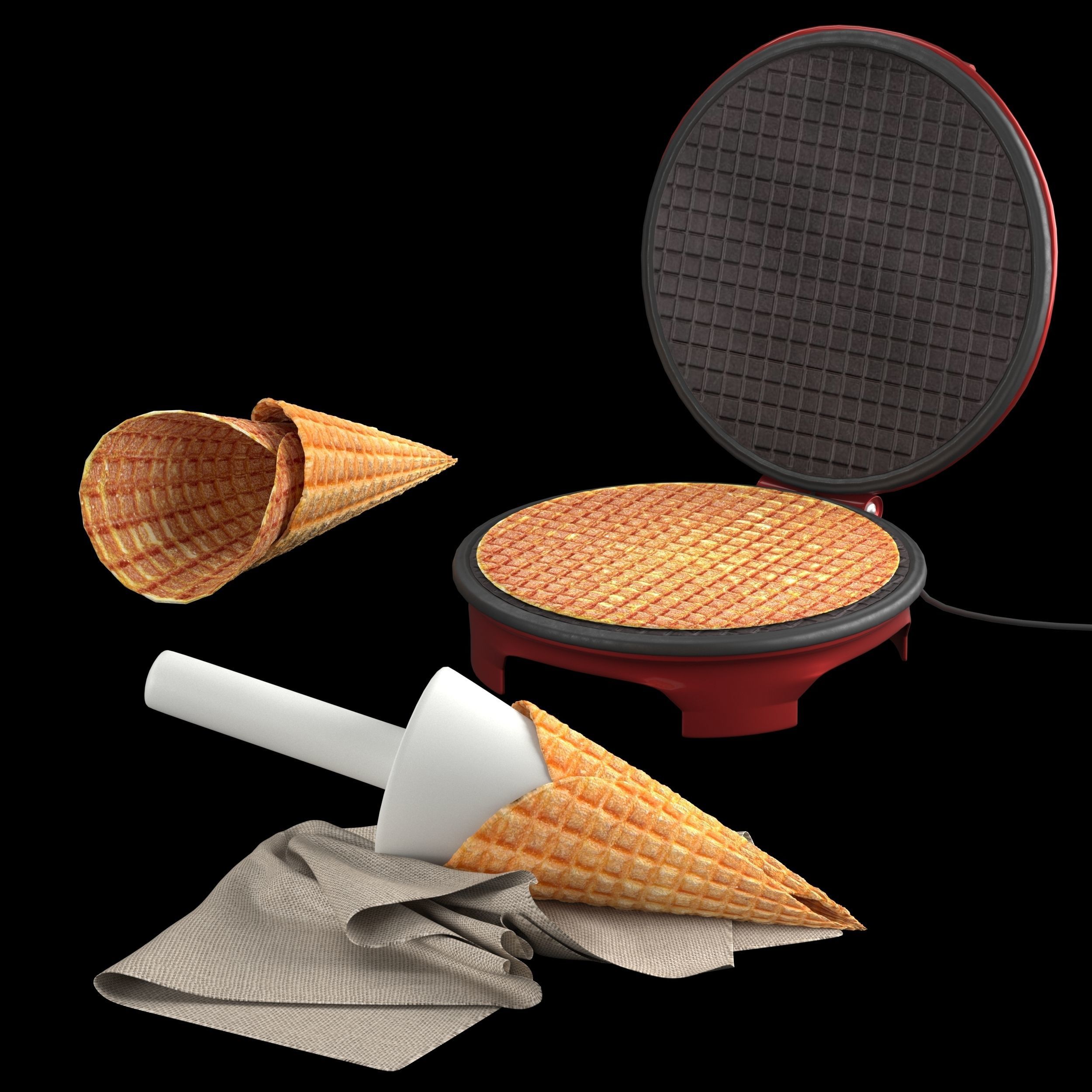 Waffle maker 3D model_20