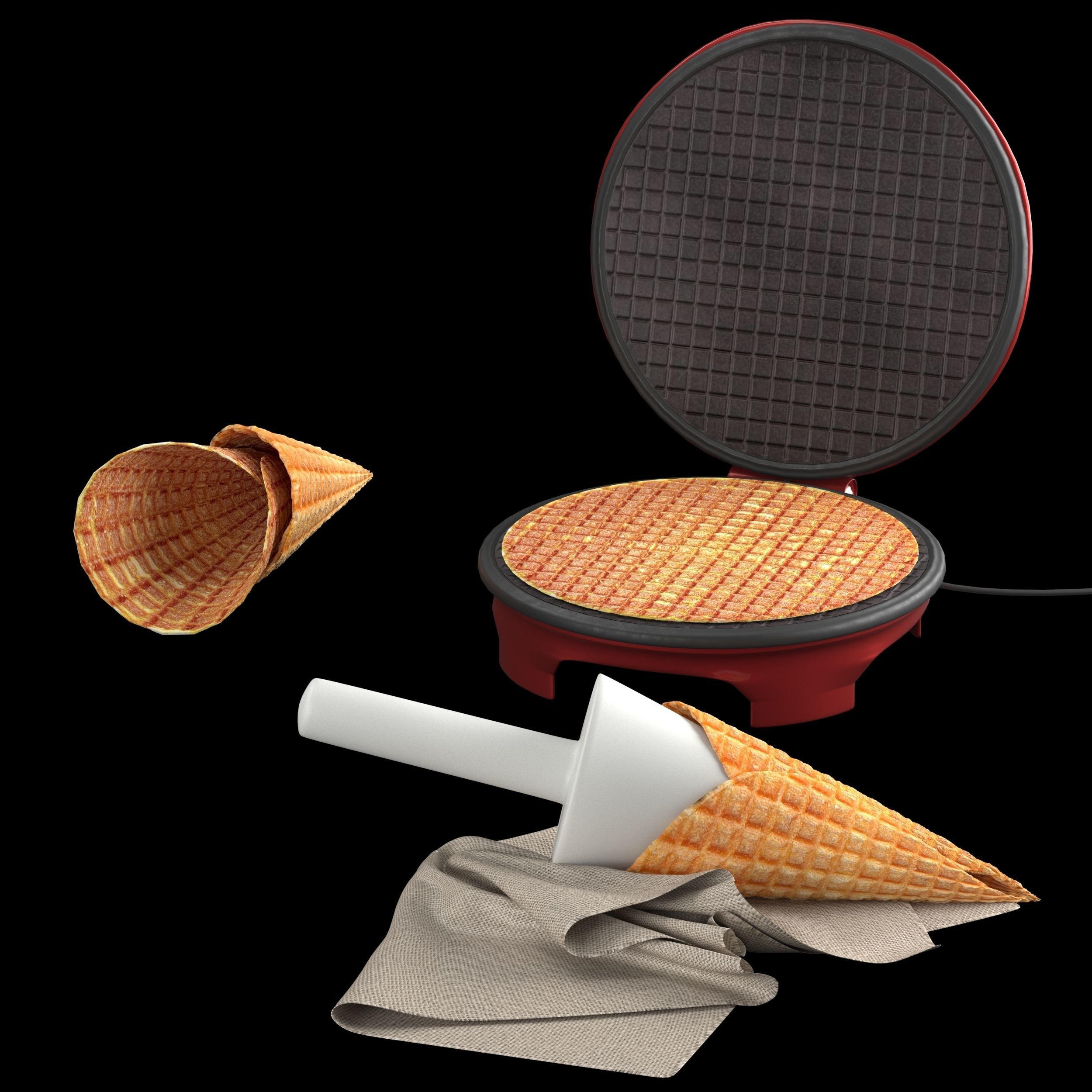 Waffle maker 3D model_19