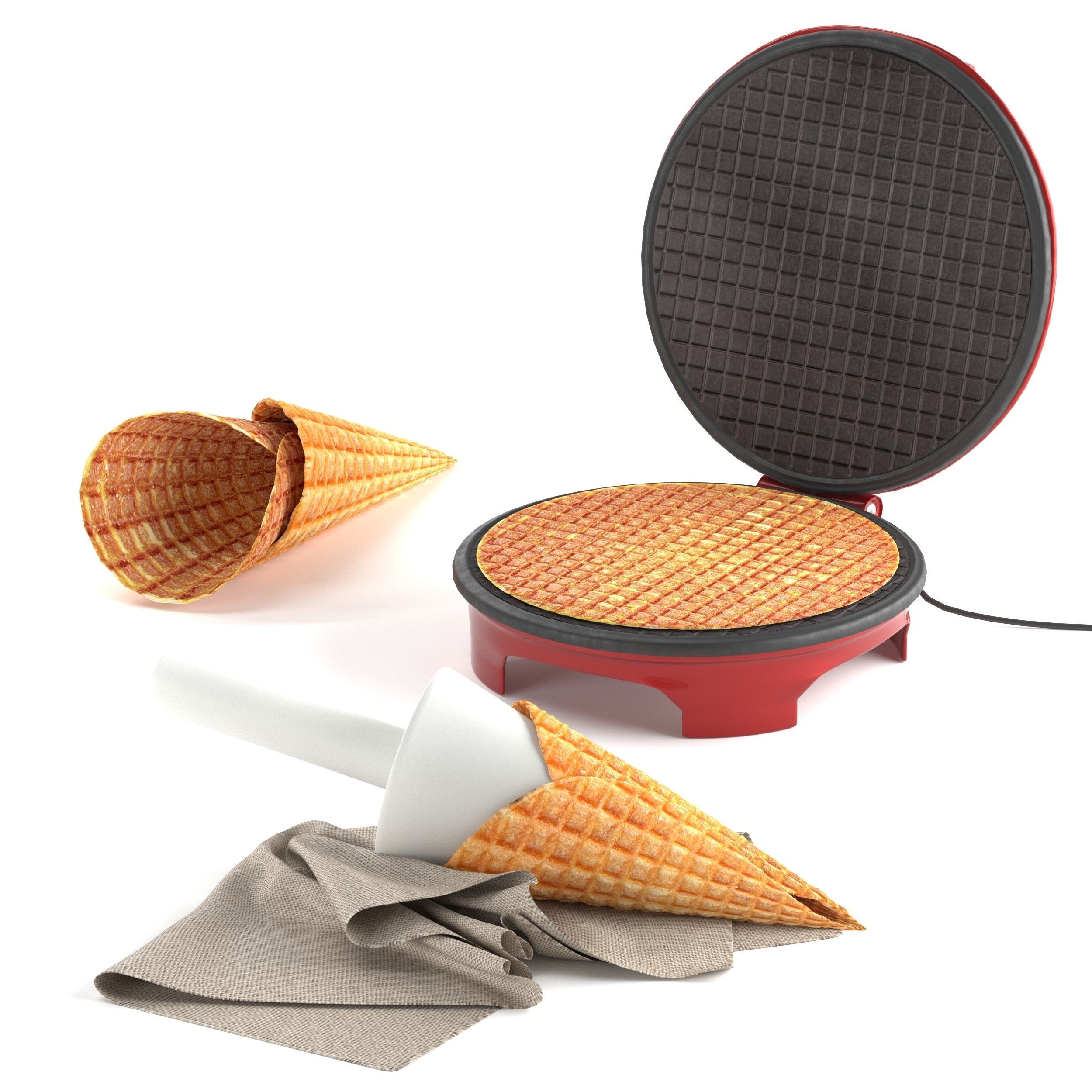 Waffle maker 3D model_10