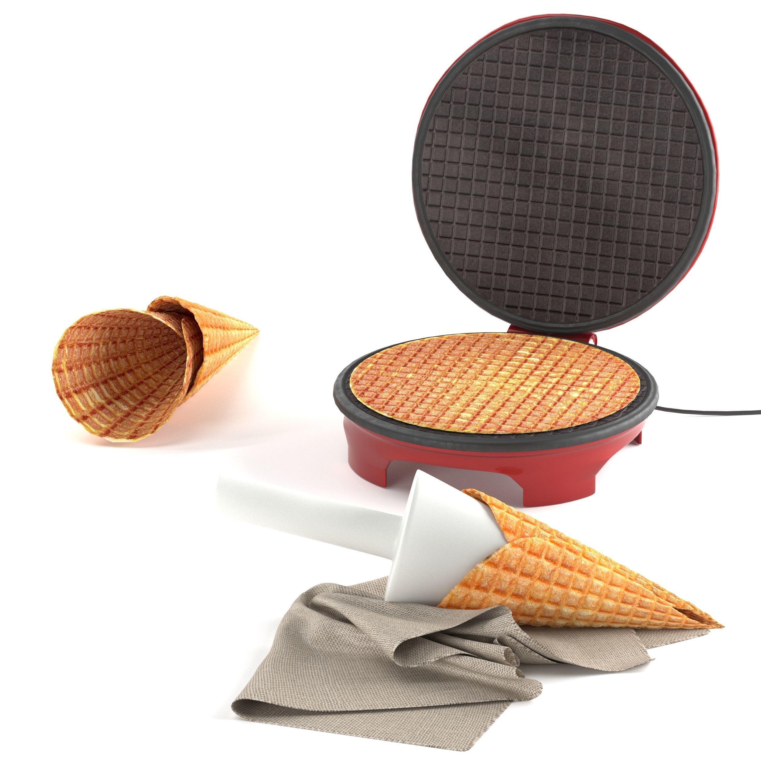 Waffle maker 3D model_3
