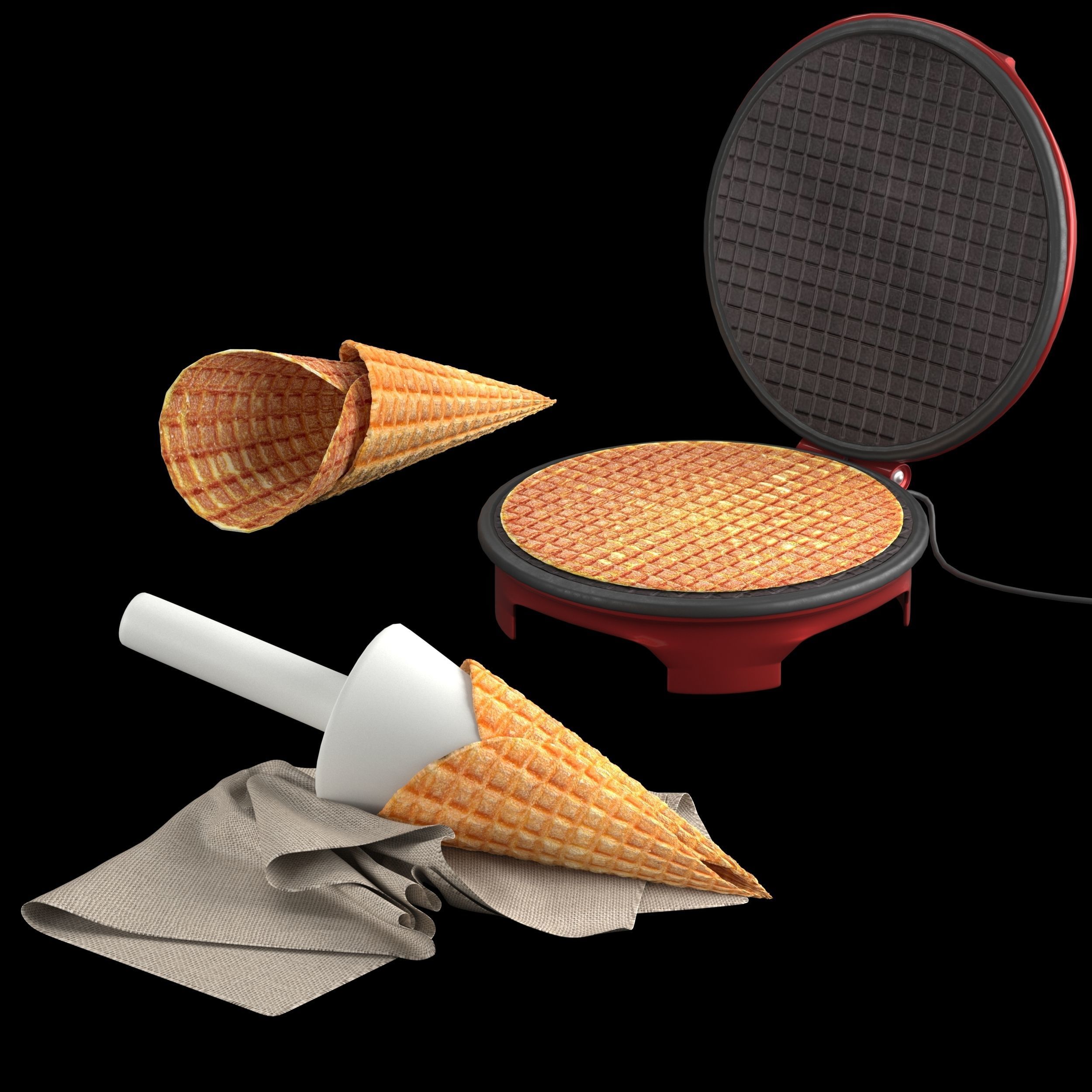 Waffle maker 3D model_17
