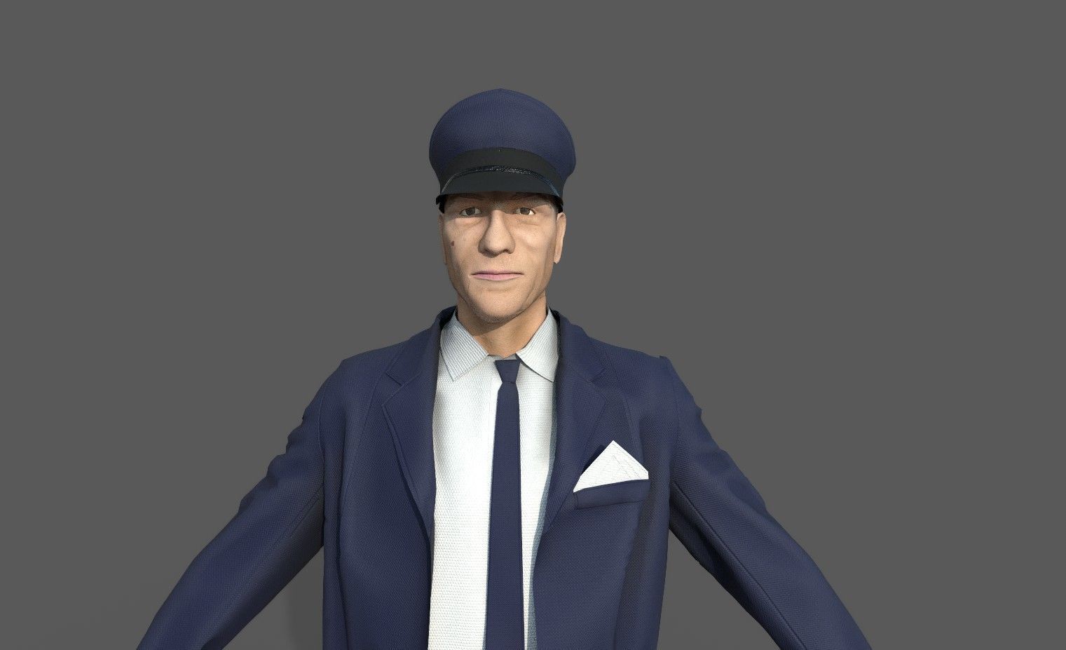 DRIVER man in suit and tie 3D model_4