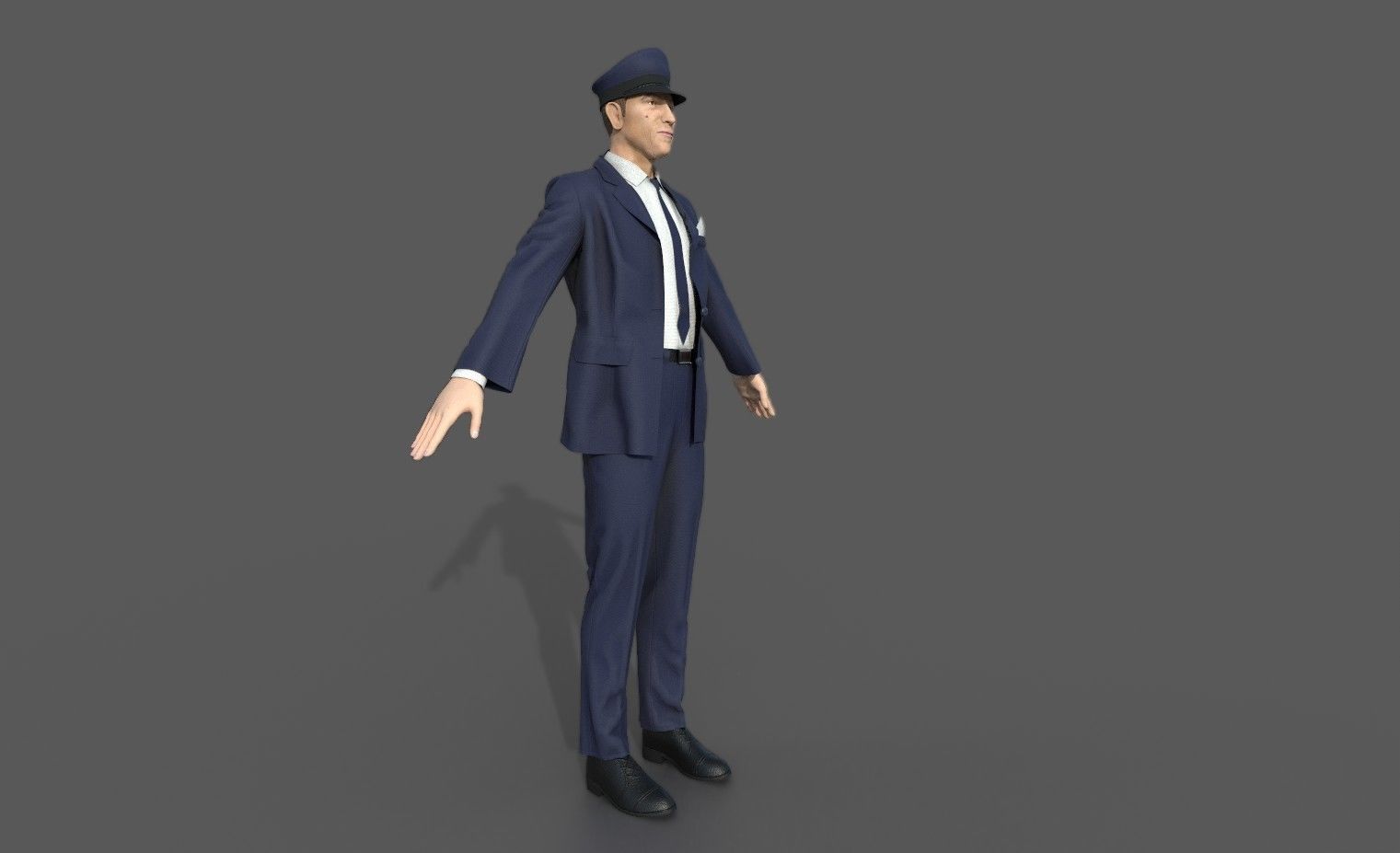 DRIVER man in suit and tie 3D model_2