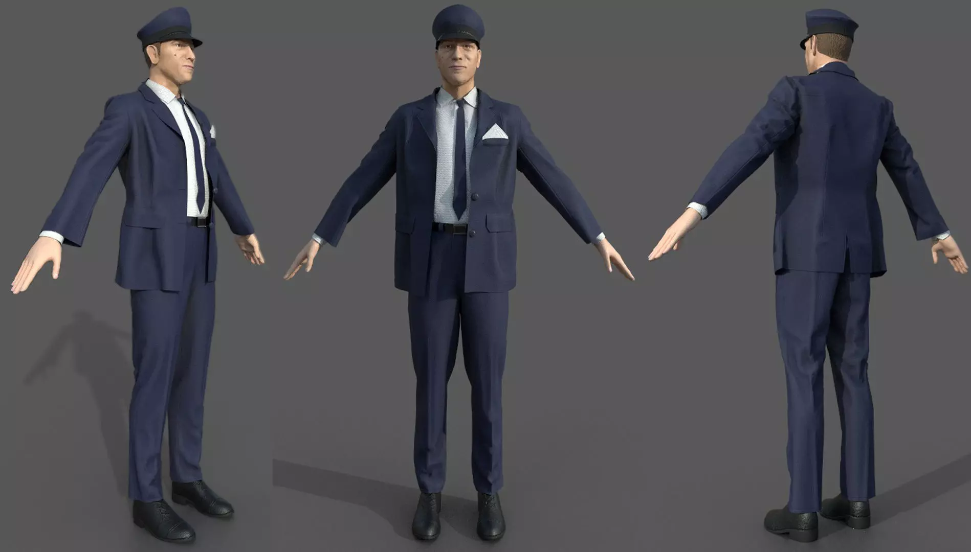 DRIVER man in suit and tie 3D model_0