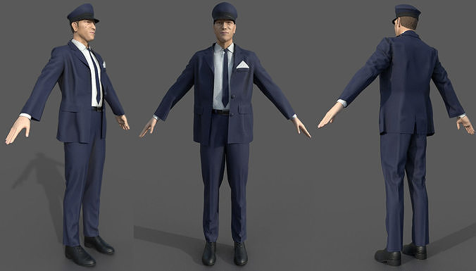 DRIVER man in suit and tie 3D model