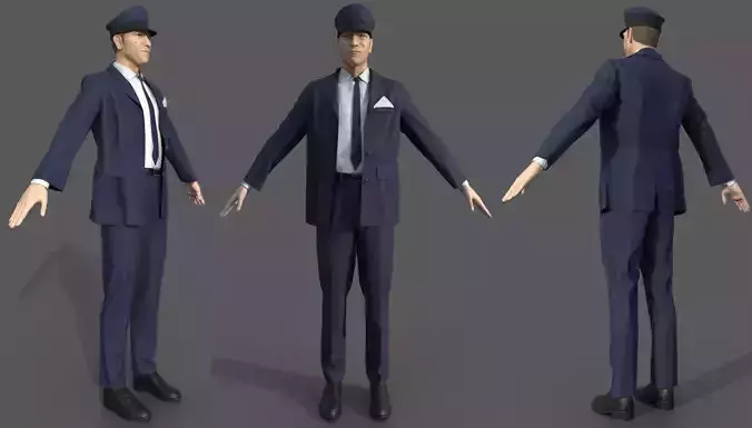 DRIVER man in suit and tie 3D model