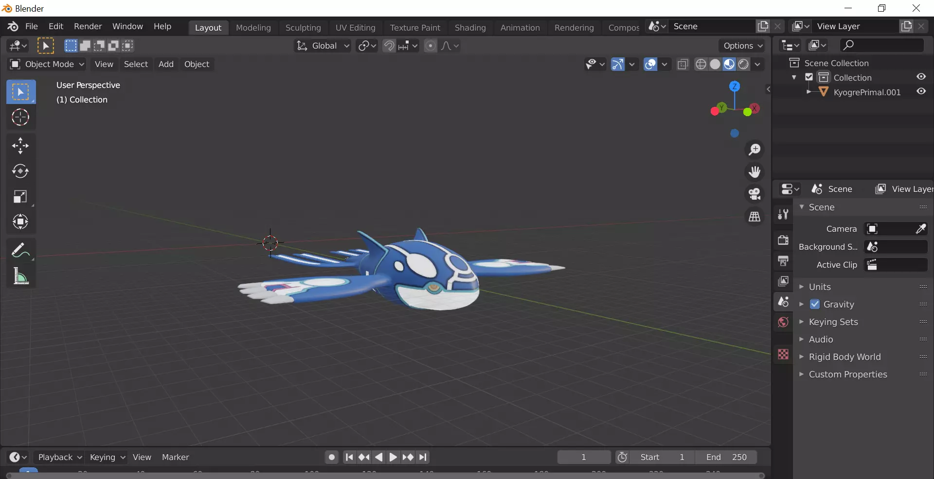 Kyogre plane Free 3D model