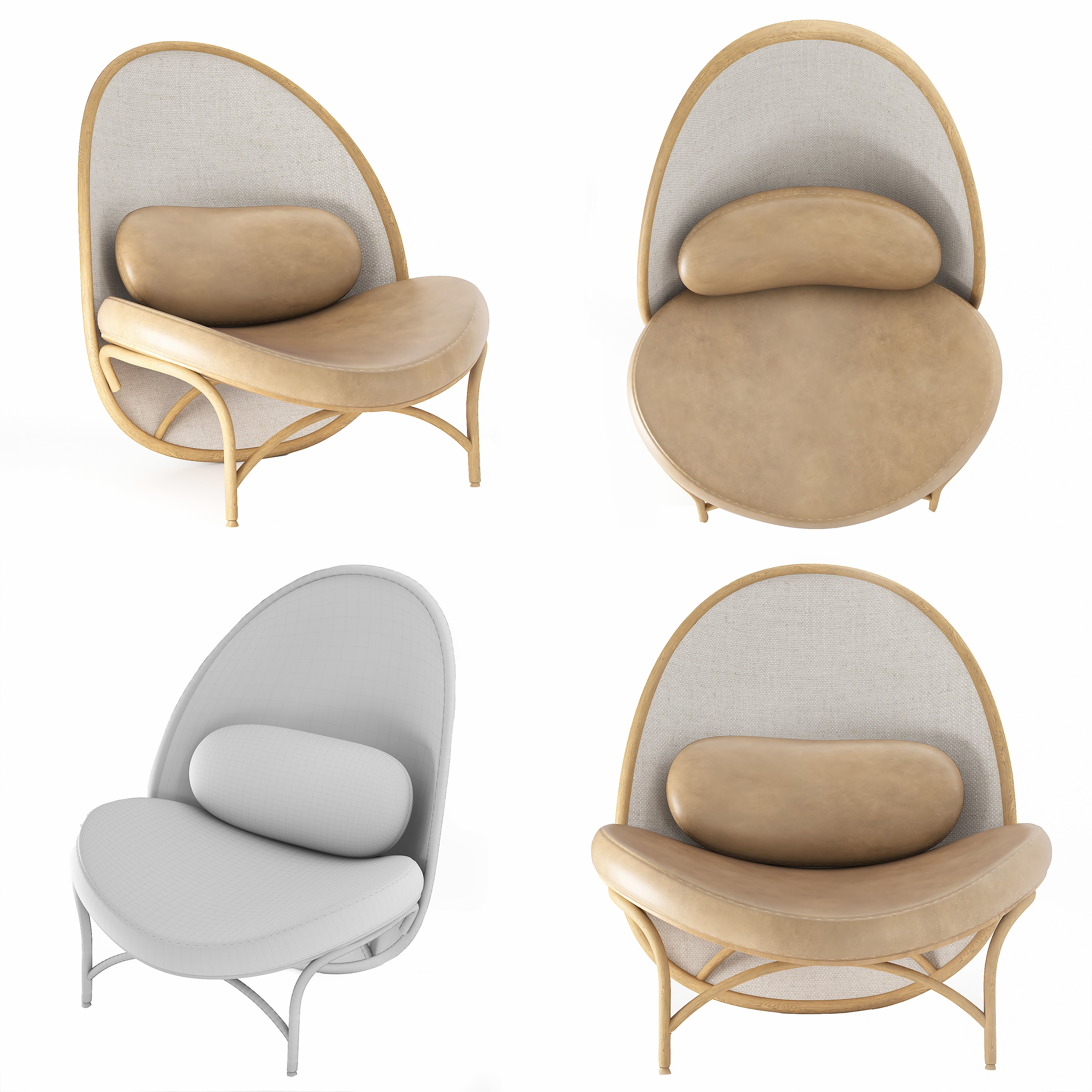 chair modern ch1 3D model_1