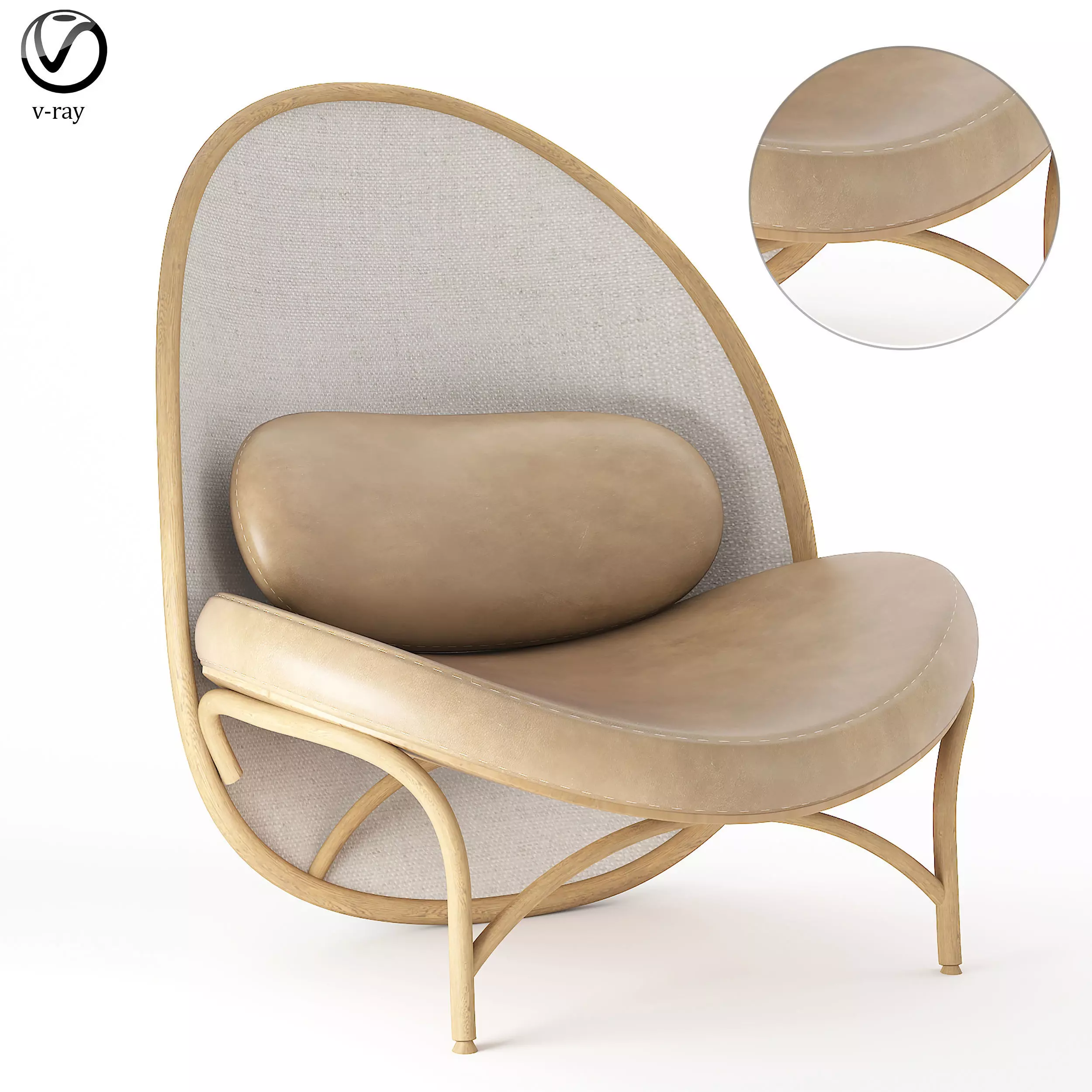 chair modern ch1 3D model_0