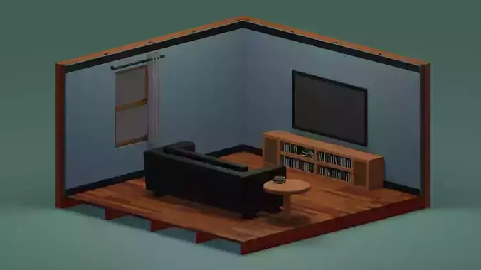 3D Isometric  Room