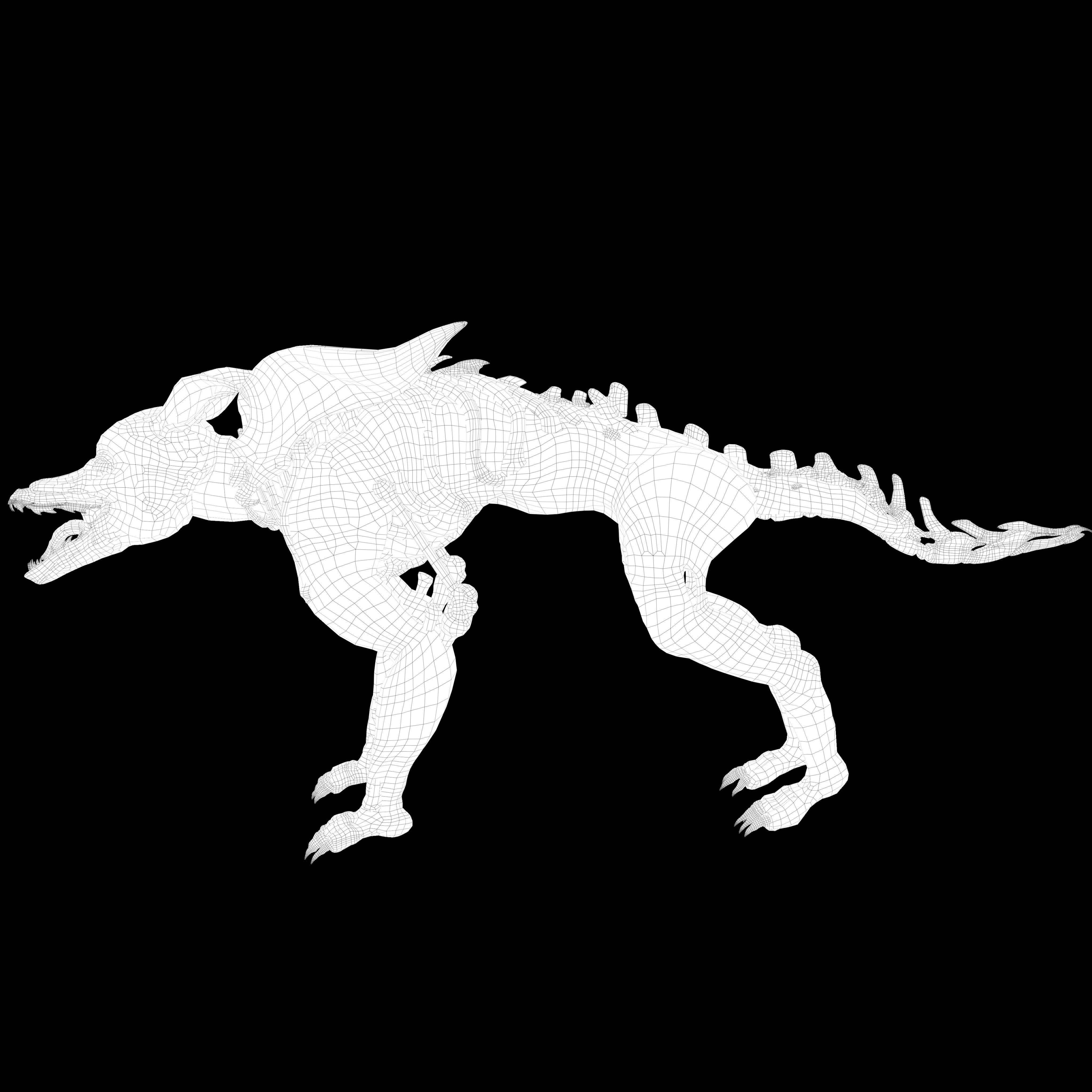 Dog mutant Low-poly 3D model_13