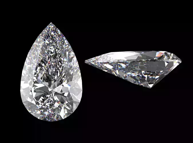 Pear Cut Diamond - All Sizes 3D model