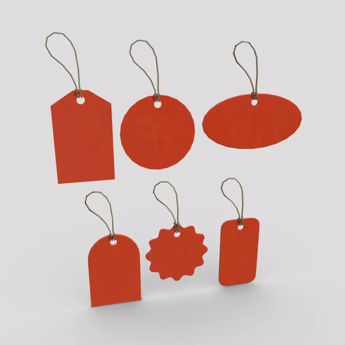 Price Tags Pack Low-poly 3D model_0