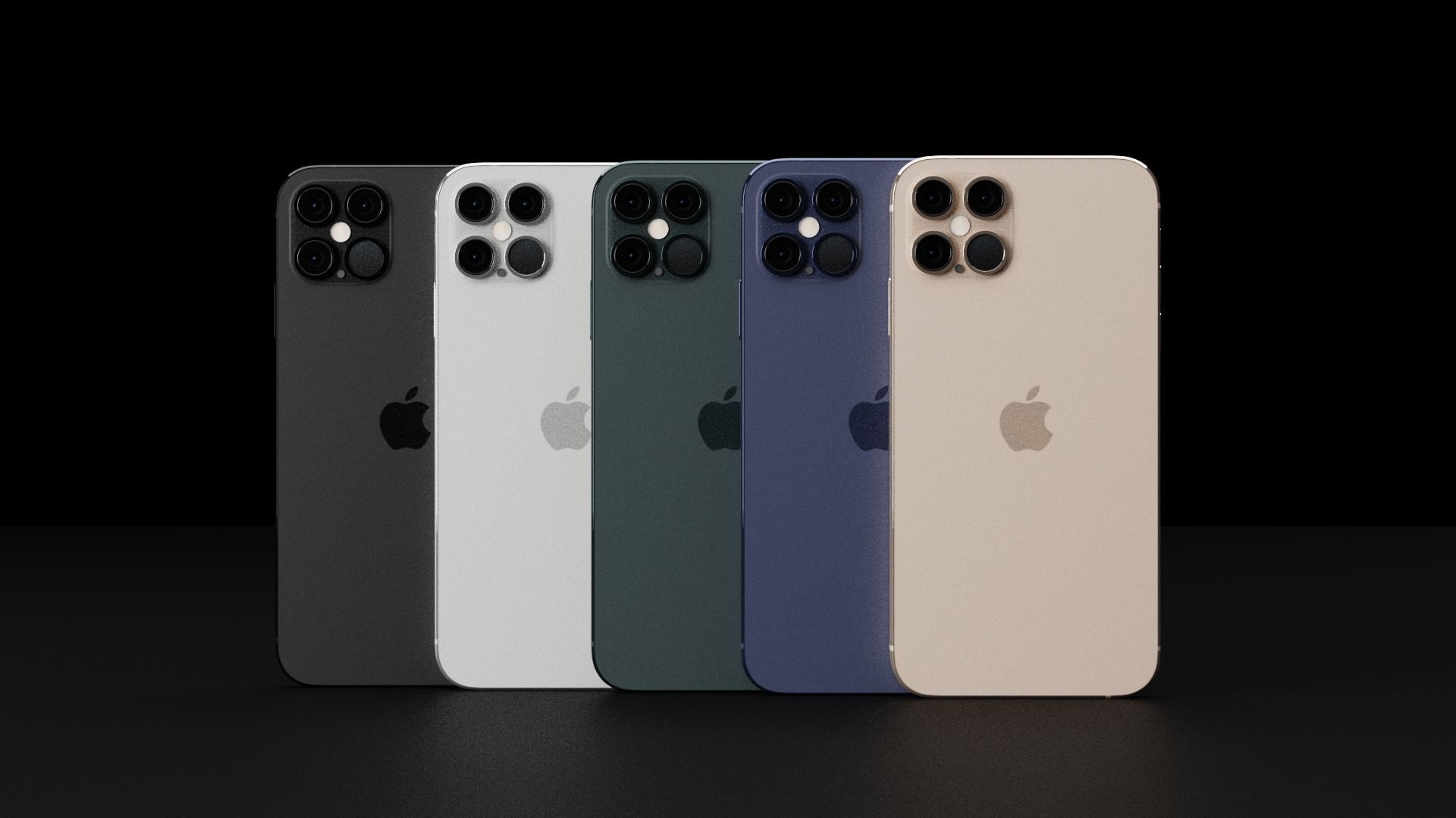 Concept of iPhone 12 All Models According to leaks 3D model_2