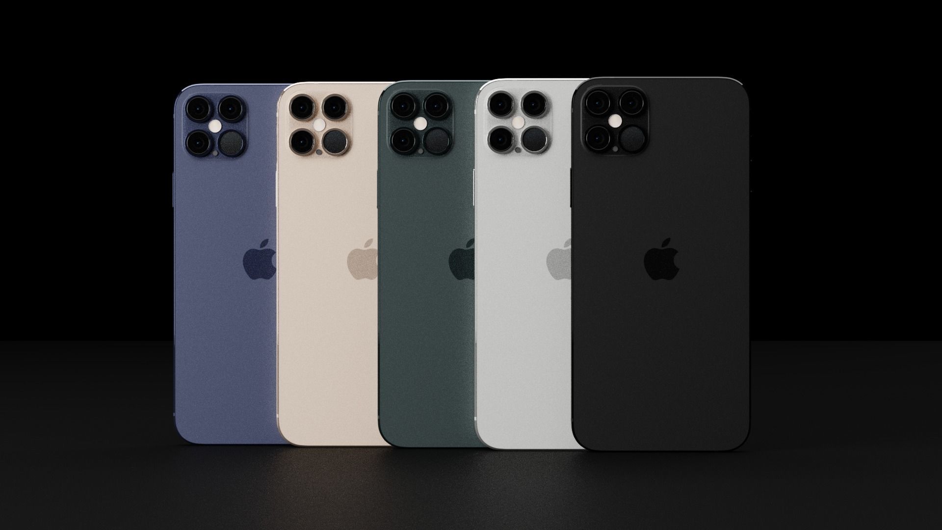 Concept of iPhone 12 All Models According to leaks 3D model_1