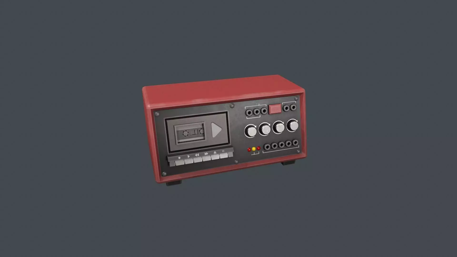 Red Police Tape Recorder Low-poly 3D model