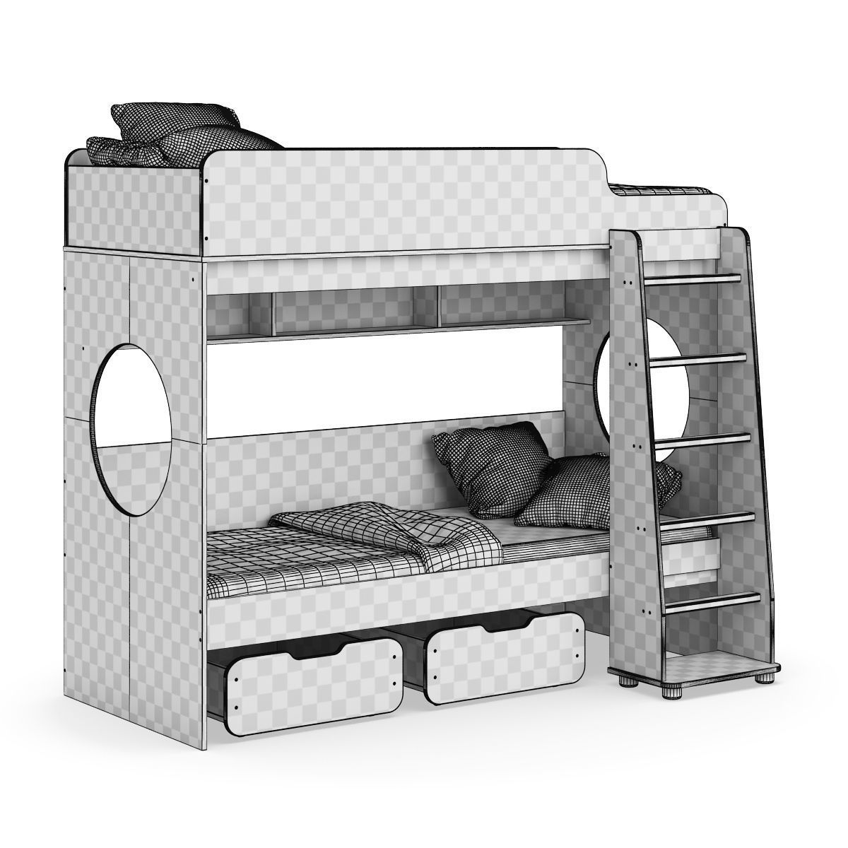 Legenda K07 with LP04 childrens modular bed 3D model_6