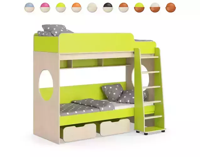 Legenda K07 with LP04 childrens modular bed 3D model Legenda K07 with LP04 childrens modular bed 3D model